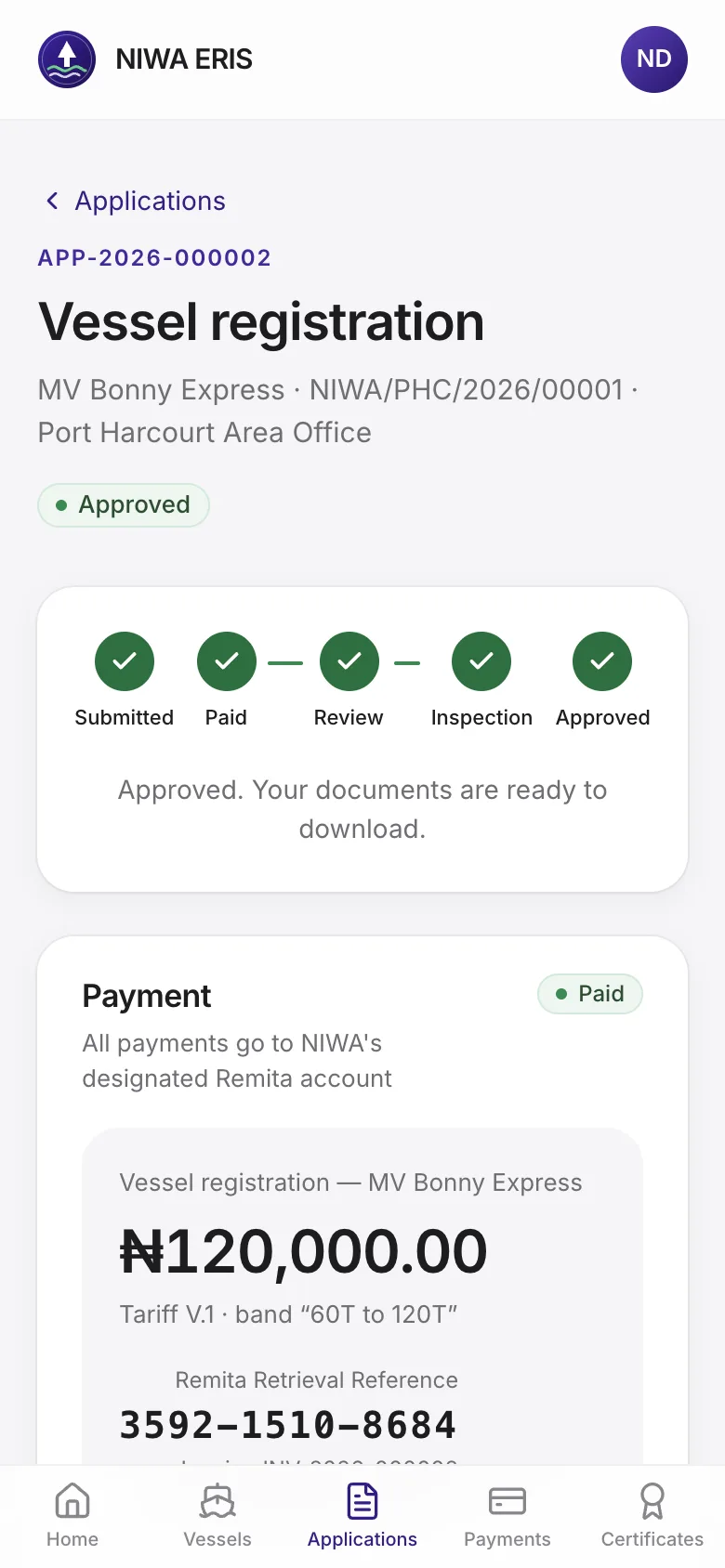 An application